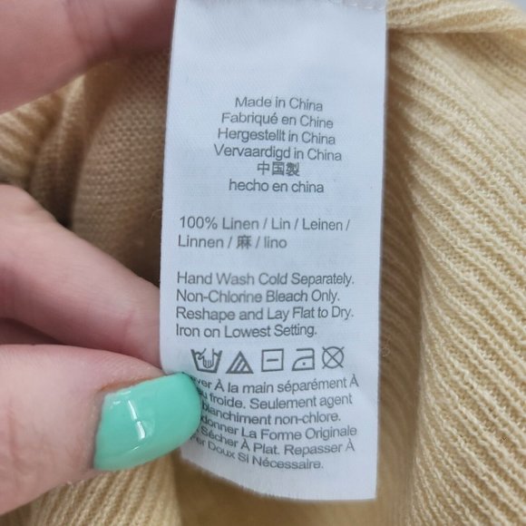 J. CREW Linen Crewneck Sweater Ivory Cream Long Sleeve Lightweight Women's Small - Picture 8 of 8